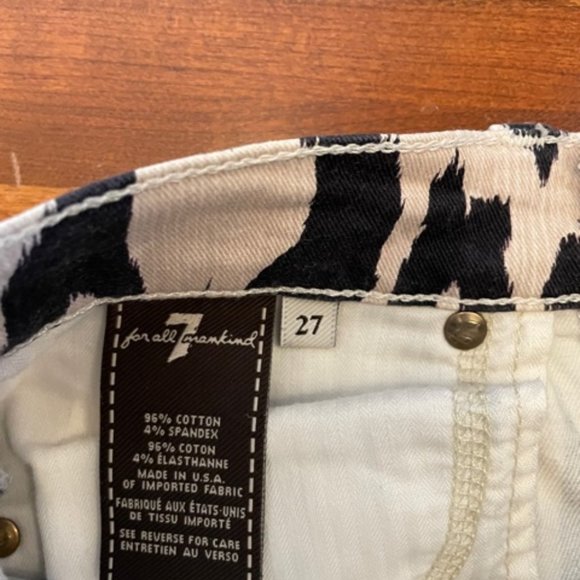 7 For All Mankind THE SKINNY Woman Jeans SZ 27 in IKAT LEOPARD PRINT - Picture 11 of 11